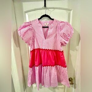 Pink and white Entro dress from a local boutique